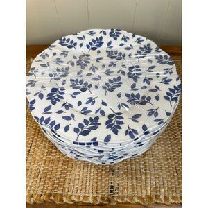 Dillard's Southern Living White and Blue Melamine Plates- New! Set of 12